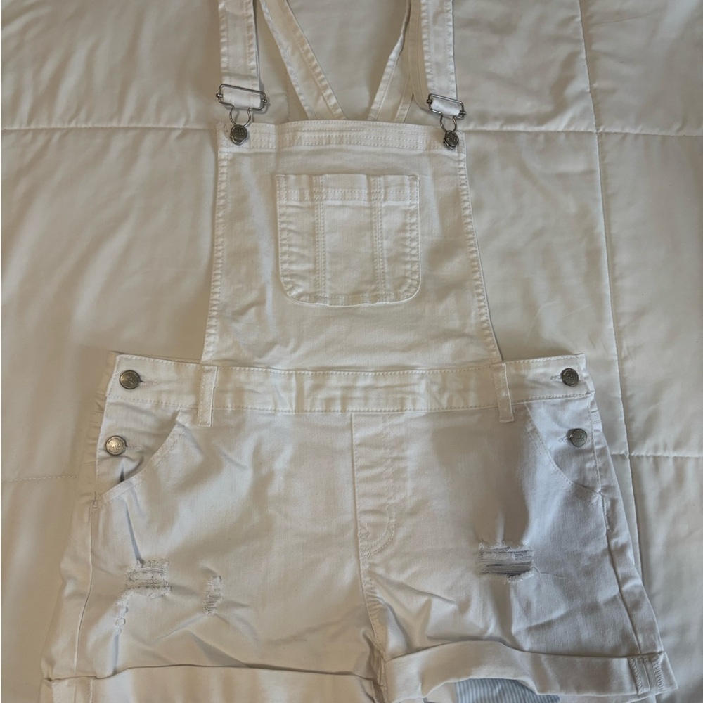 White Denim Overalls